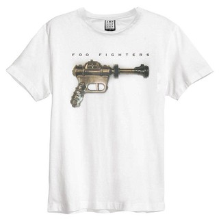 T-shirt  เสื้อยืด พิมพ์ลาย Foo Fighters Ray Gun สีขาว สําหรับผู้ชายS-5XL