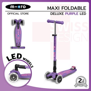 Micro Maxi Deluxe Foldable LED สกู๊ตเตอร์เด็ก อายุตั้งแต่ 5-12 ปี