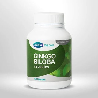 Mega We Care Ginkgo Biloba 60เม็ด x 1 กระปุก สารสกัดจากใบแป๊ะก๊วย