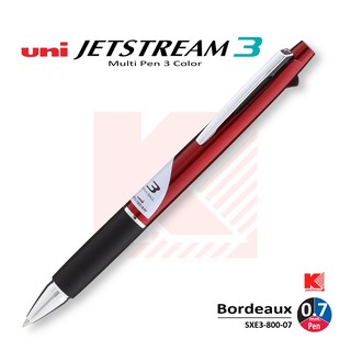 ปากกาลูกลื่น 3 สี Uni Jetstream 3 รุ่น SXE3-800-07 สีแดง