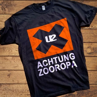 เสื้อยืดผ้าฝ้ายCOTTON พร้อมส่ง เสื้อยืด ลายการ์ตูนน่ารัก Vtg U2 Achtung Zooropa Tour 1993 Re KawaiiS-5XL