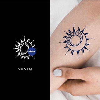 【Mars Tattoo】ใหม่ สติกเกอร์รอยสักชั่วคราว ลายดวงอาทิตย์ ดวงจันทร์ ดวงจันทร์ กึ่งถาวร ติดทนนาน 2 สัปดาห์ MNF040