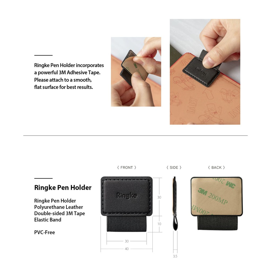 Ringke Apple Pencil Stylus ปลอกที่วางปากกา Samsung S iPad Galaxy Tab Black - รูปที่ 2