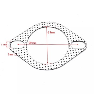 SKU-B012 (ชิ้นละ) ปะเก็นท่อไอเสียรถยนต์ ขนาด 2.5 นิ้ว ระยะรูน๊อต 90 มม. หนา 2 มม.