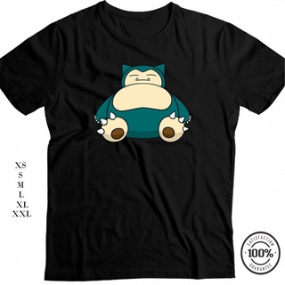 เสื้อยืดคอกลม ☍℡✐เสื้อยืดพิมพ์ลาย POKEMON SNORLAX คุณภาพเยี่ยม (PM5)