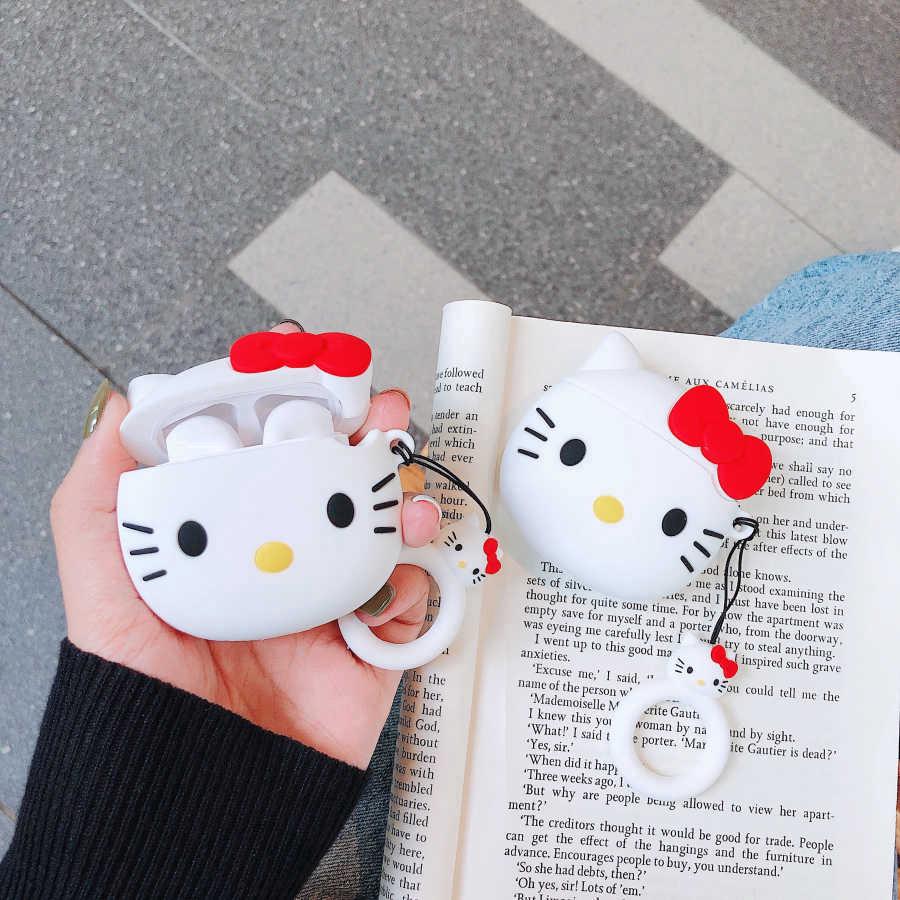 ซอฟเคสเคสซิลิโคนลายการ์ตูนคิตตี้น่ารักกันกระแทกกันน้ําสําหรับ Airpods