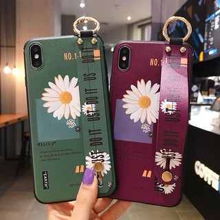 เคสโทรศัพท์มือถือ ลายดอกเดซี่ พร้อมสายคล้องมือ แฟชั่น สําหรับ Samsung Galaxy note 8 9 10 plus lite note20 ultra s8 s9 s10 s20 plus s21 s22 s23 ultra s20fe s21fe