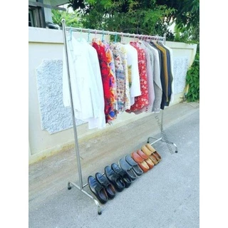 ราวตากผ้าสแตนเลส ราวเดี่ยว 1.50 เมตร แบบมีล้อ รุ่นยอดนิยม