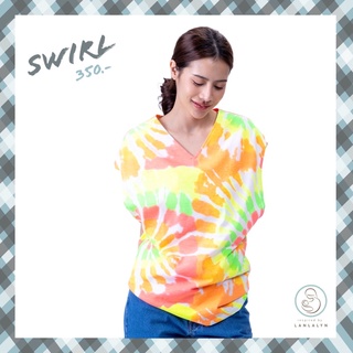 Swirl Family เสื้อให้นมคุณแม่สายชิลมัดย้อม