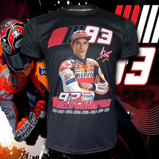 เสื้อยืด คอกลม T-shirt MotoGP เสื้อโมโตจีพี World Champion! สำหรับแฟนคลับ Repsol Honda MG0046 รุ่น มาร์ก มาร์เกซ (VOL.1)