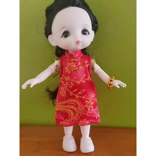 ชุดตุ๊กตาบาโบลี่ ชุดจีน กี่เพ้า Barboliy Doll Chinese Dress Clothes สำหรับบาโบลี่ 16ซม.