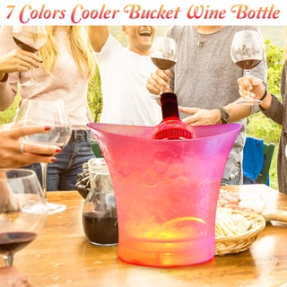 Wine champagne ice bucket 5 LT. LED RGB colors light  ถังแช่ไวน์มีไฟเรืองแสง เปลี่ยนสีได้ 5 ลิตร