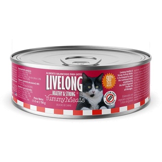 อาหารเปียกแมวระดับพรีเมี่ยม LIVELONG HEALTHY &amp; STRONG Canned Cat Food 156 กรัม