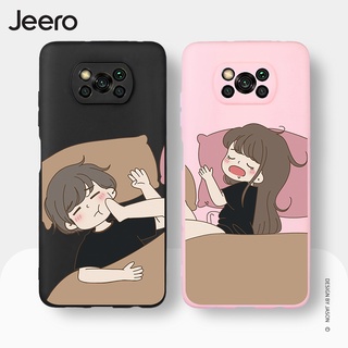 Jeero เคสคู่ เคสไอโฟน คู่รัก กันกระแทกซิลิโคนนุ่มการ์ตูนน่ารักตลก เคสโทรศัพท์ POCO X3 Pro GT NFC F3 M3 M2 Redmi Note 9 10 9S 10S Xiaomi HFE574