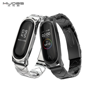 Mijobs สายนาฬิกาข้อมือ สเตนเลส โลหะ ไม่มีสกรู สําหรับ Xiaomi Mi Band 6 5 7 Band 4 3 MiBand