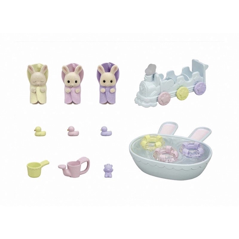รุ่นใหม่ Sylvanian Milk Rabbit Triplets Bath Set มือ 1 กล่องญี่ปุ่น ...