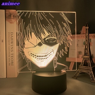 โคมไฟกลางคืน Led รูปอนิเมะ Tokyo Ghoul Ken Kaneki 3d สําหรับตกแต่งห้องนอน ของขวัญวันเกิด