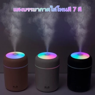 🐳เครื่องพ่นไอน้ำ Aroma Diffuser เครื่องเพิ่มความชื้นในอากาศ LED Humidifier เครื่องฟอกอากาศ Mini Home Office Car