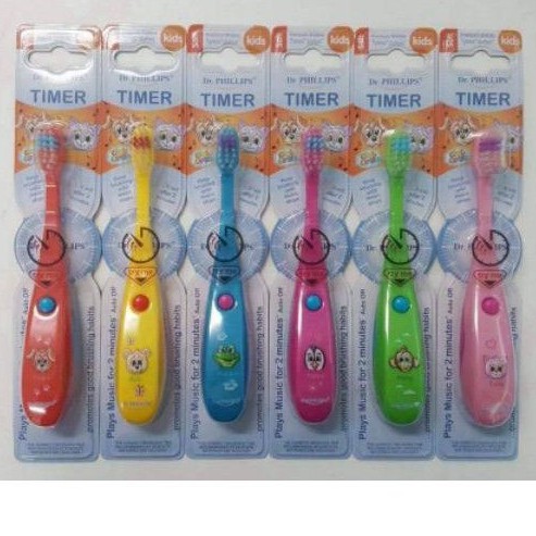 Dr.Phillips แปรงสีฟันดนตรีเด็กอายุ3-7ปี ใช้เสียงดนตรีควบคุมเวลาแปรงฟันของเด็กให้นาน2นาที ขนนุ่ม(Soft) มีสีให้เลือก6สี