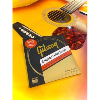 🎁🎁สายกีต้าร์โปร่งGibson รุ่นใหม่ล่าสุดเคลือบกันสนิม ของแท้ค่ะ100%นำเข้าจากเมกา มีบาร์โค้ดด้านหลังค่ะ