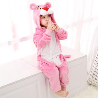 Baju Tidur ชุดนอนเด็กผ้าสักหลาดลายการ์ตูน Pink Panther Animal Pyjamas Onesies