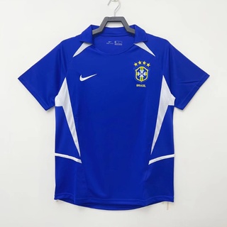 02 Brazil away retro S-XXL เสื้อยืดลําลอง แขนสั้น คอกลม ลายทีมชาติฟุตบอล AAA สําหรับผู้ชาย