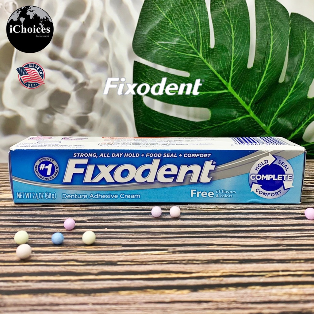 ครีมติดฟันปลอม Fixodent® Complete Denture Adhesive Cream, Free of Flavors &amp; Color 68 g