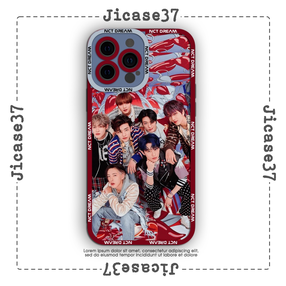 Jicase Kpop NCT Dream เคส iphone ขอบสี่เหลี่ยมสีแดงและ samsung xiaomi oppo