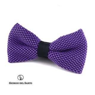 GIORGIO DEL SARTO Knitted Fabric One-Fold Bow Tie โบว์ไทผ้าถักหนึ่งจีบ (Purple)