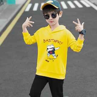 E21 เสื้อเด็กแขนยาวมีฮู้ด สำหรับเด็กชายและเด็กหญิง.ลายแฟชั่นนานาชาติใส่ได้ทั้งเทียวออกกำลังกายได้