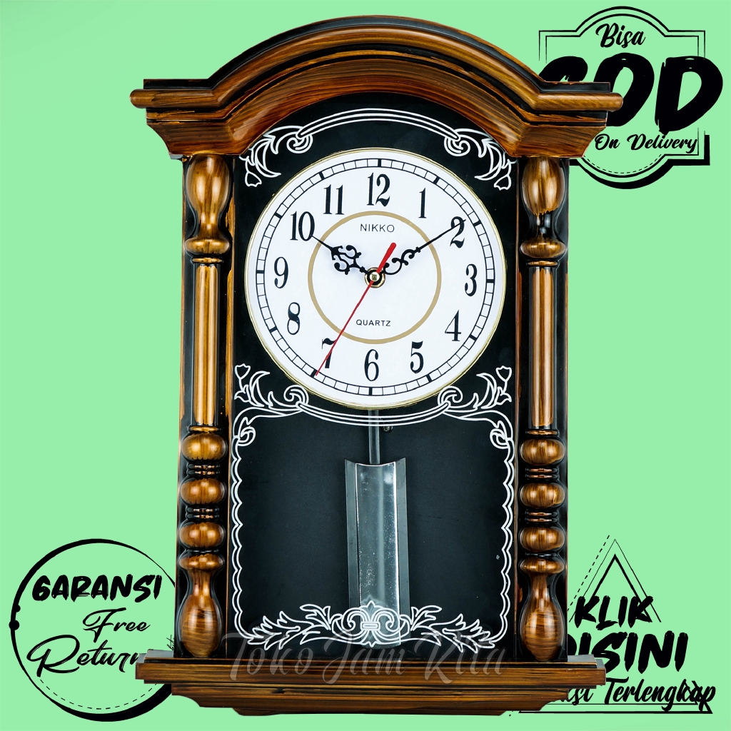 NIKKO NK-122 NICE MINIMALIST BELL BANDUL WALL CLOCK INCLUDE COMPLETE PACKING & GUARAN ฟรีRETURN