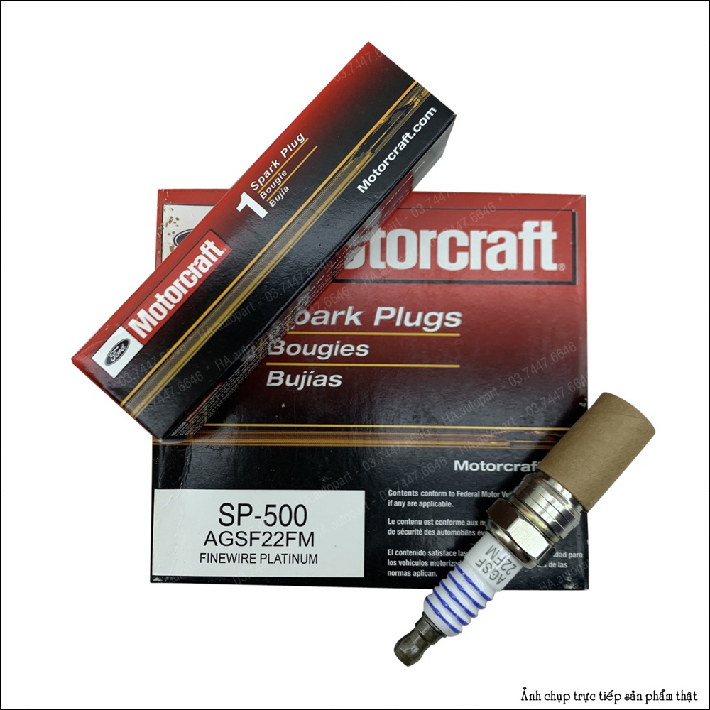 หัวเทียนขาสั้น Motorcraft Platinum Ford รหัส SP-500 - สําหรับ: Escape, Focus, Fiesta, Mondeo...