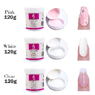 ผงอคลิลิค อคิลิค ต่อเล็บอคิลิค 120ml Acrylic Powder Clear Pink White Carving Crystal Polymer 3D Nail Art Crystal Powders