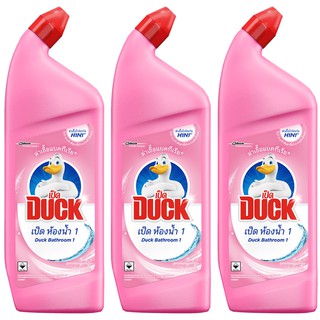 (แพ็ค 3) Duck Bathroom Cleaner 1 Pink Smooth เป็ด ผลิตภัณฑ์ทำความสะอาดห้องน้ำ สูตรขจัดคราบทั่วไป กลิ่น พิงค์สมูท 700 มล.