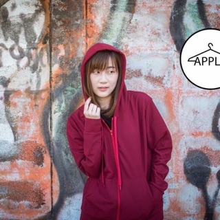 เสื้อฮู้ด apple สีแดง