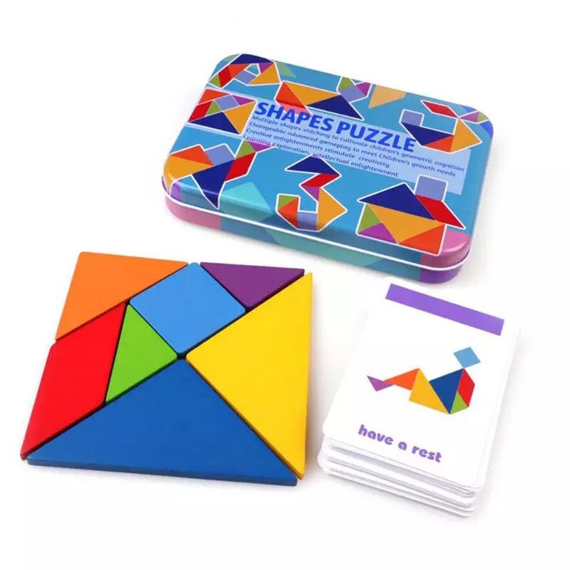 Wooden Pattern Tangram Puzzle Shape Toys Tangram Puzzle Toys 006