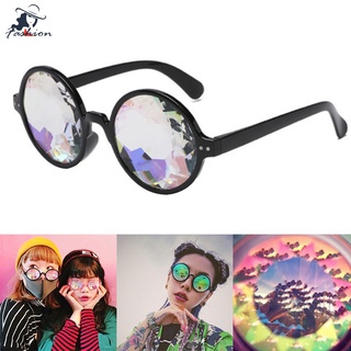 1 ชิ้น เทศกาล Rave Kaleidoscope สายรุ้ง ทรงกลม แว่นตาปริซึม เลนส์แตก