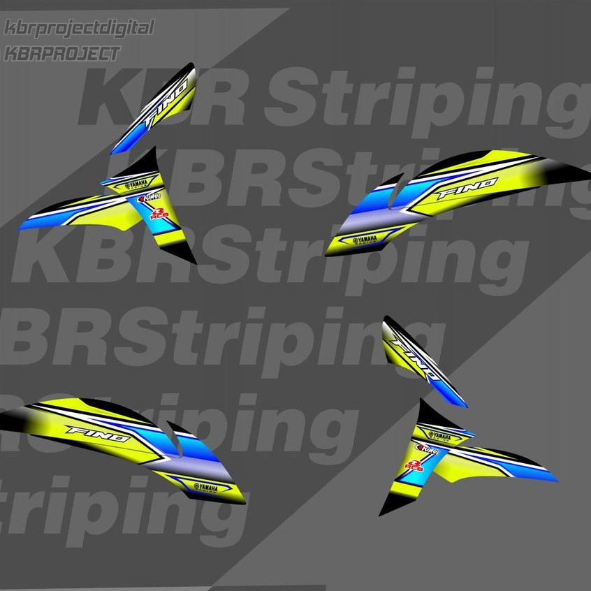 สติ๊กเกอร์ติดรถมอเตอร์ไซค์ Fino สติ๊กเกอร์รายการแถบมอเตอร์ไซค์ yamaha Fino 01 Racing Fino