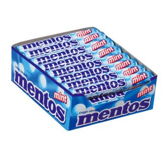 เมนทอส รสมินท์ ขนาด 37กรัม ยกแพ็ค 24แท่ง ลูกอมแท่งรสมิ้นต์ MENTOS MINT CANDY