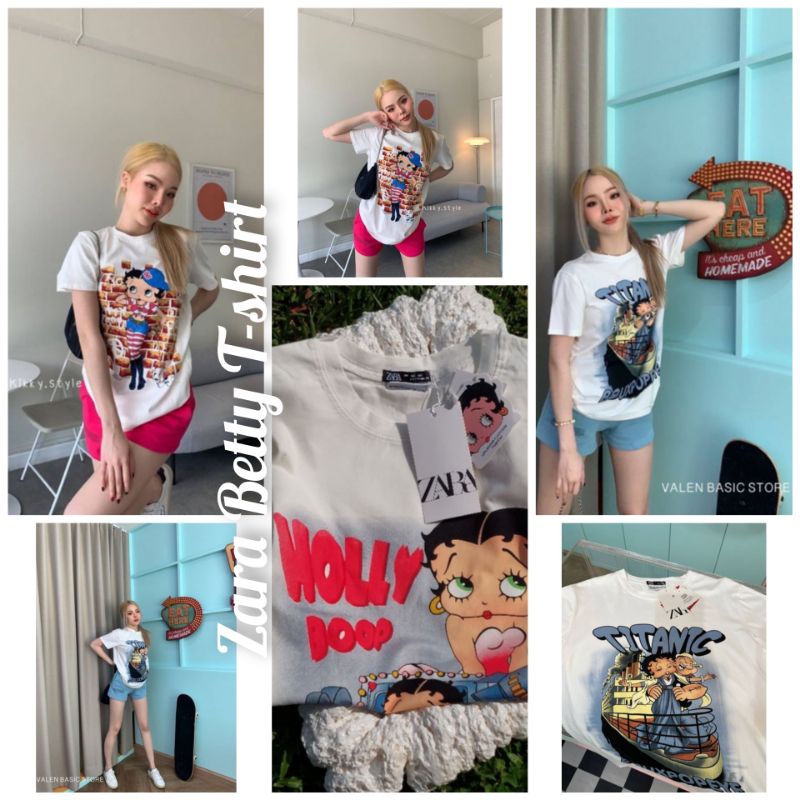 Zara-cotton-tee💖เสื้อยืดBetty-Boop