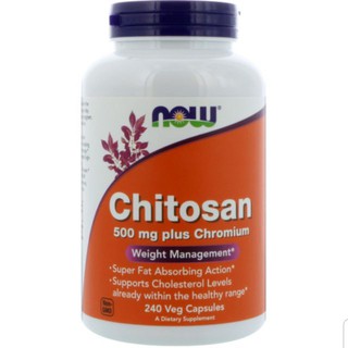 Now Foods, Chitosan 500 มก. 240 Veg Capsules ไคโตซาน ช่วยดักจับไขมัน ลดการสะสมไขมัน [Exp.06/24]