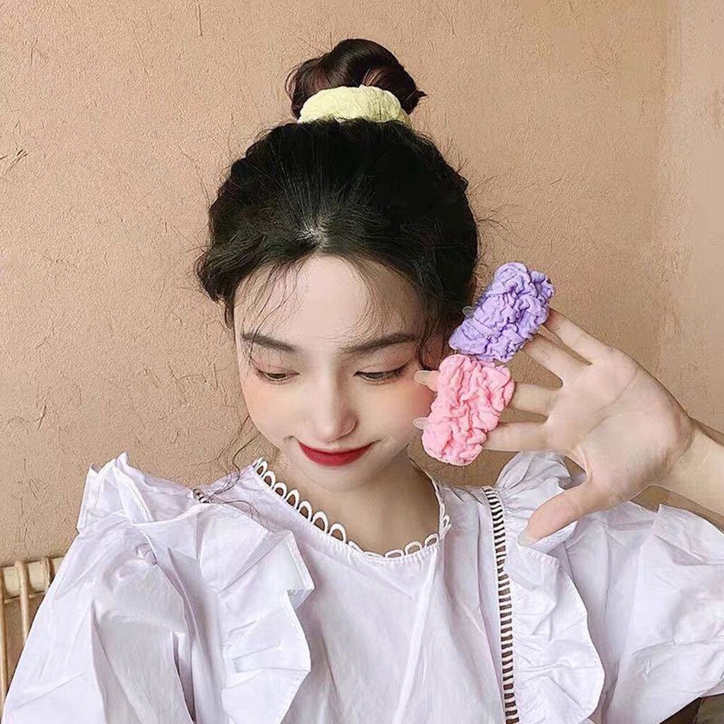 บ้านพลู แพ็ก 3 เส้น ยางรัดผม สีสดใส ยางมัดผม ผู้หญิง
