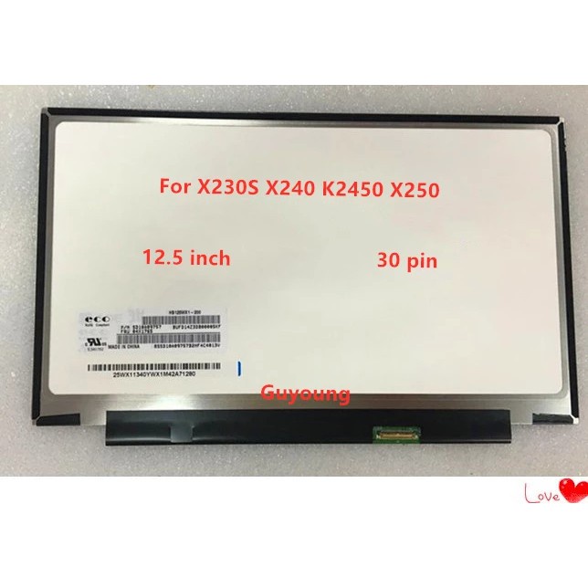 แล็ปท็อป LED หน้าจอ LCD สําหรับ lenovo Thinkpad x230s x240 X250 x260 X270 K2450 ทดสอบเกรด A + จอแสดงผล
