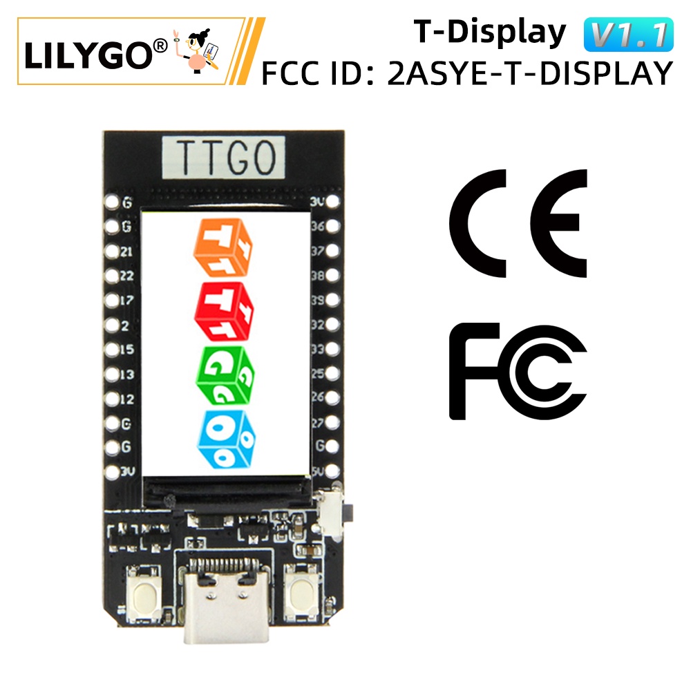 LILYGO® TTGO T-Display 1.14 Inch LCD Control Board ESP32 Wireless Module WiFi Bluetooth Low Power Co