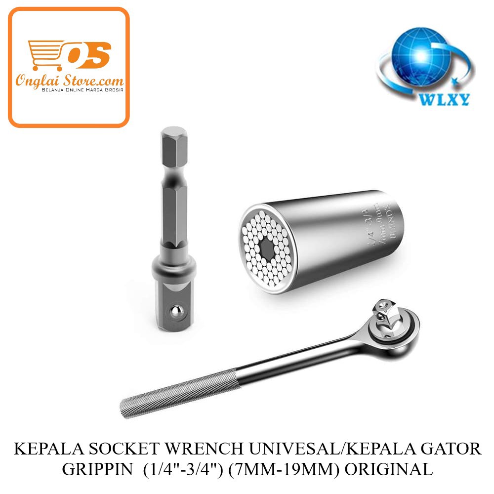 UNIVERSAL SOCKET WRENCH/GRIPPIN GATOR Head Socket (1/4"-3/4") (7MM-19MM) ORIGINAL- Hand Socket - WRE