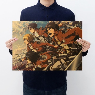 ไททัน อนิเมะ Attack on Titan ขนาด50*35 โปสเตอร์ สำหรับตกแต่งห้อง ตกแต่งผนัง อนิเมะไททัน ของขวัญ ของสะสม งานอดิเรก