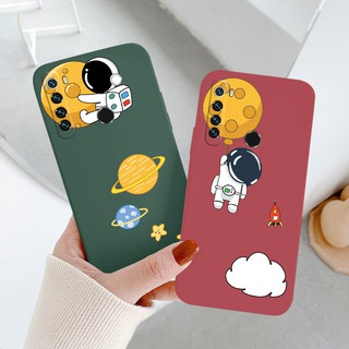 เคสนักบินอวกาศแขวนอยู่บนดาวเคราะห์ Liquid Silicone Case For Xiaomi Redmi Note 8 8Pro 7 7pro Pro Redmi 9 9A Pro Shockproof Camera Lens Protection Soft Phone Cover เคสมือถือ Case