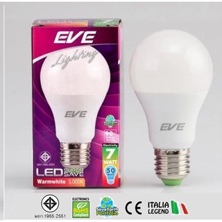 EVE หลอด LED BULB 7 วัตต์ ขั้ว E27 แสงวอร์มไวท์