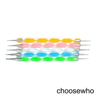 [HCLM] 5pcs/set Double-ended 2-way Nail Art Dotting Pens Drill Point Pen Nail Polish Acrylic Pen Painting Dot DIY Nail