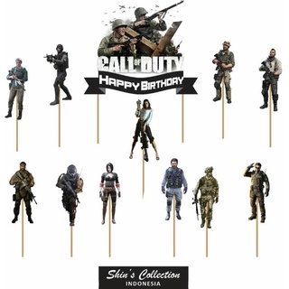 Call of Duty ท็อปเปอร์เค้กวันเกิด 1 ชุด มี 12 ชิ้น